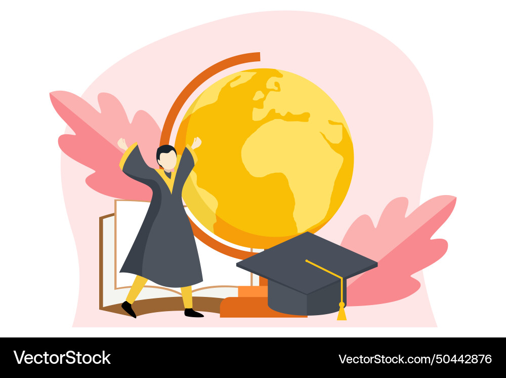 Graduation flat design Royalty Free Vector Image