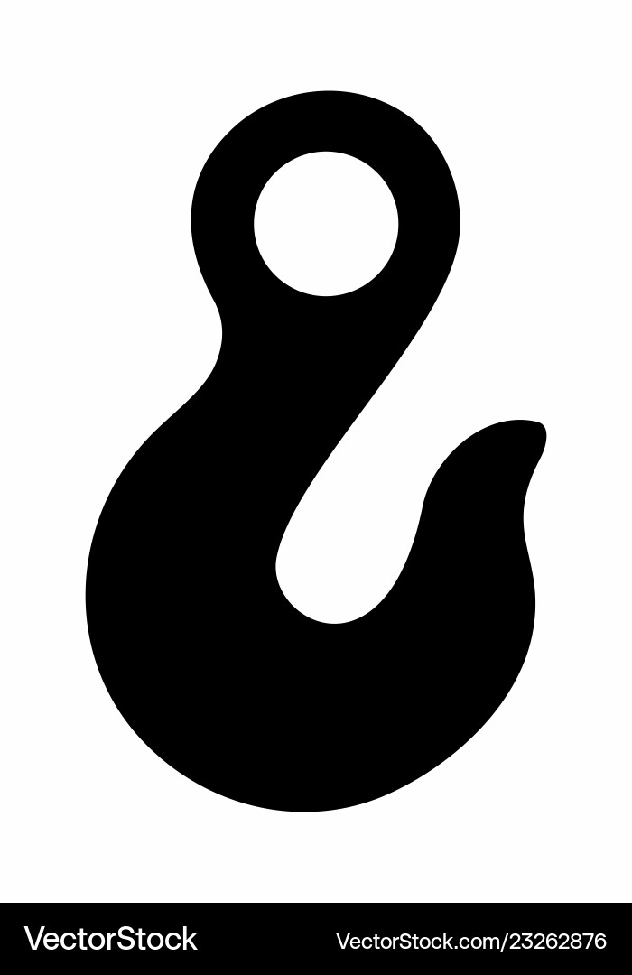 Hook silhouette Hook silhouette vector image