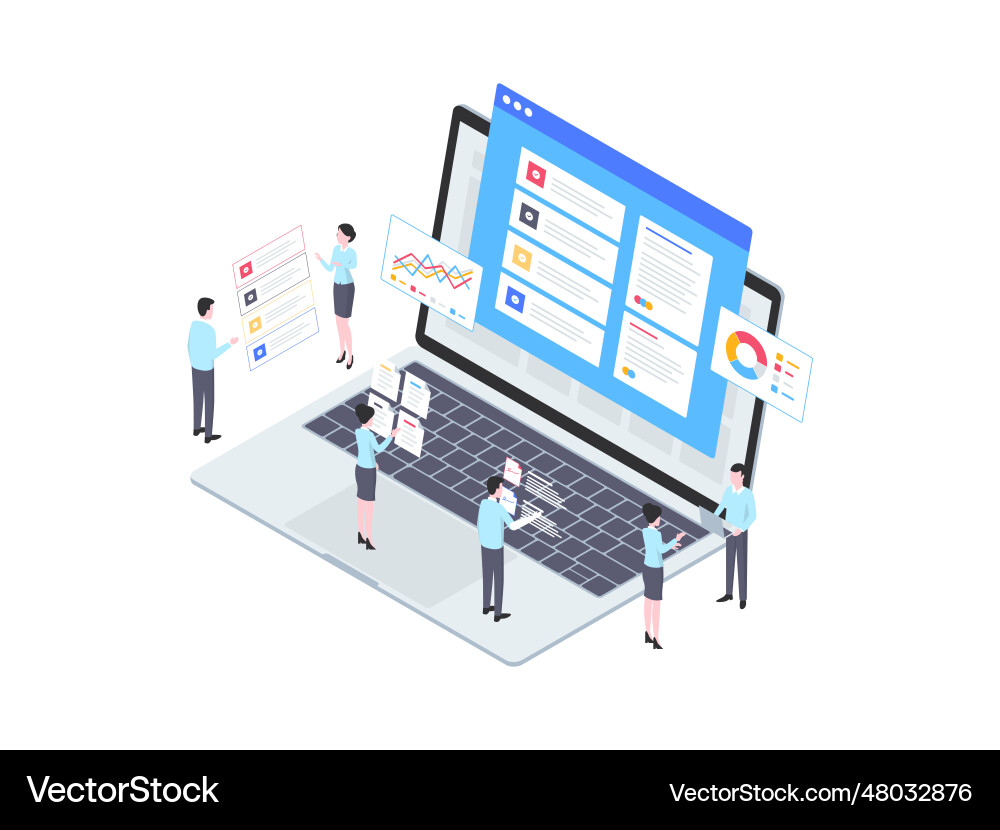 Key performance indicator isometric suitable vector image
