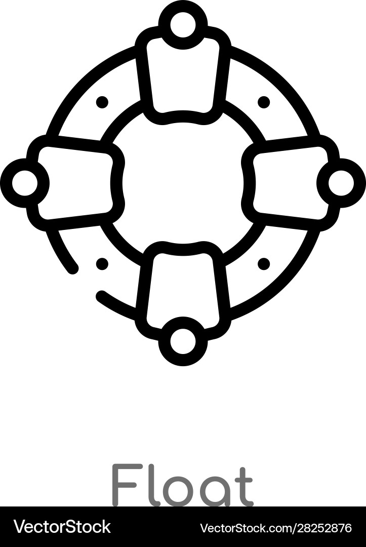 Outline float icon isolated black simple line vector image
