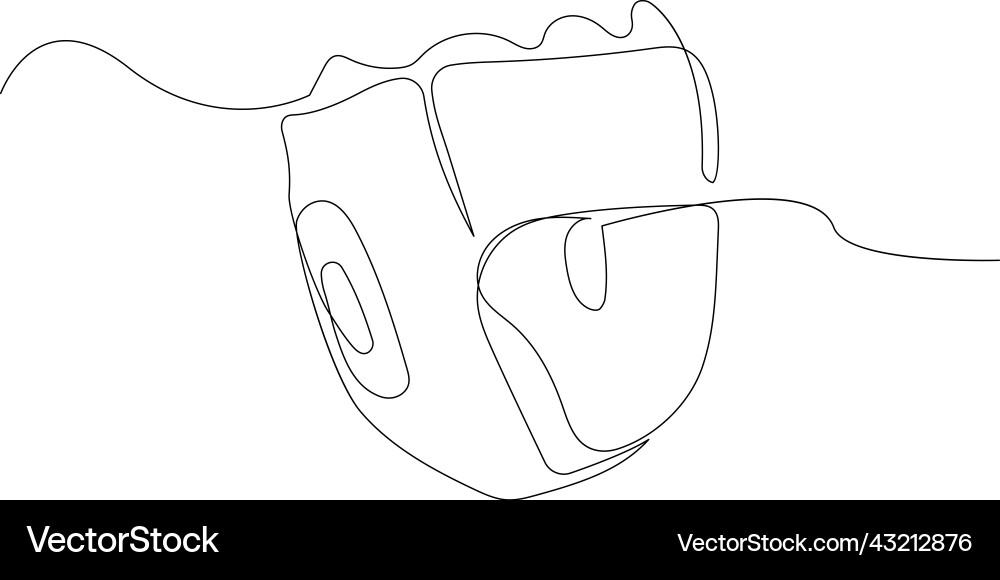 Protecting helmet one line art continuous Vector Image