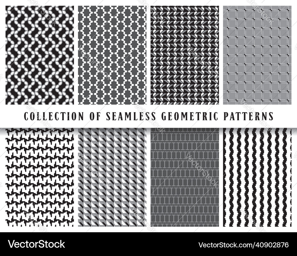 Seamless geometric pattern background set Seamless geometric pattern background set Vector Image
