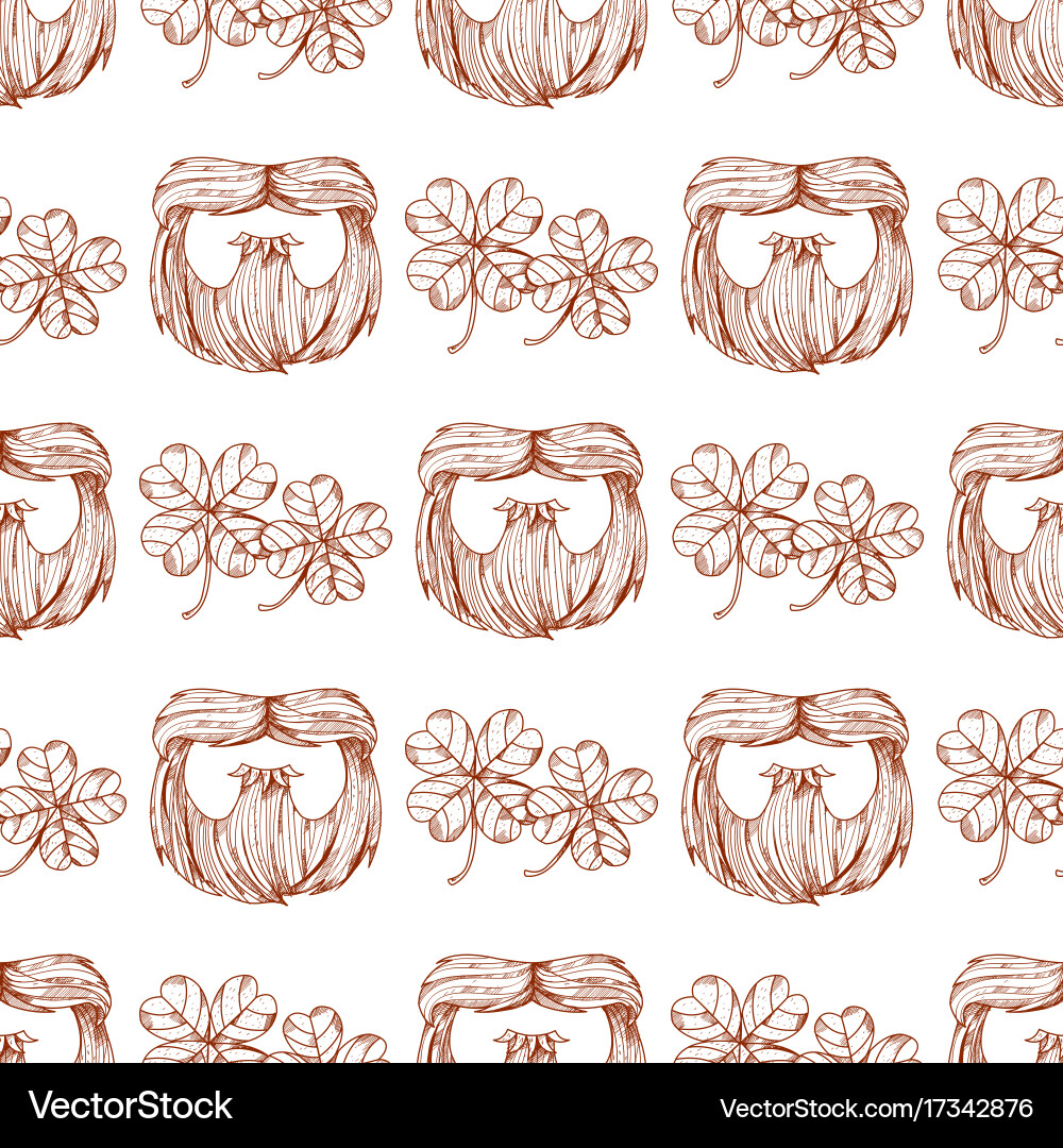 Seamless pattern with a mask beard and mustache Vector Image