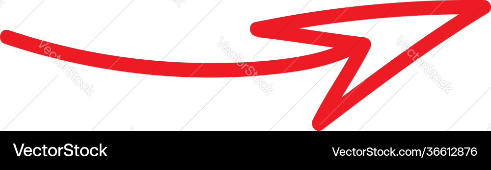 Simple thin red arrow pointing to left vector image