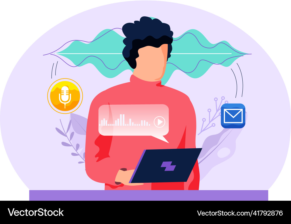 Speaker recognition vote controlled smart Speaker recognition vote controlled smart vector image