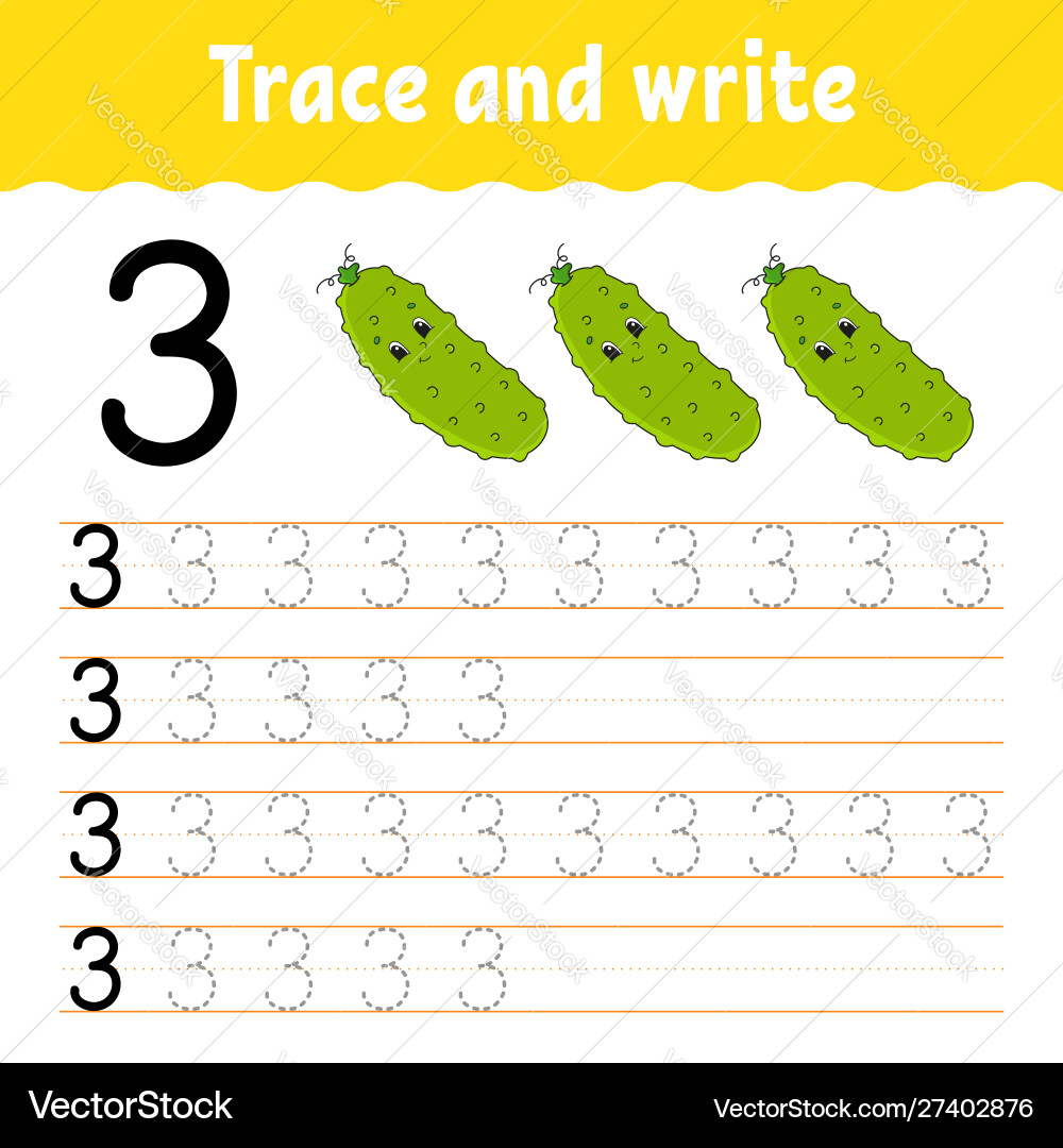 Trace and write handwriting practice learning Trace and write handwriting practice learning vector image