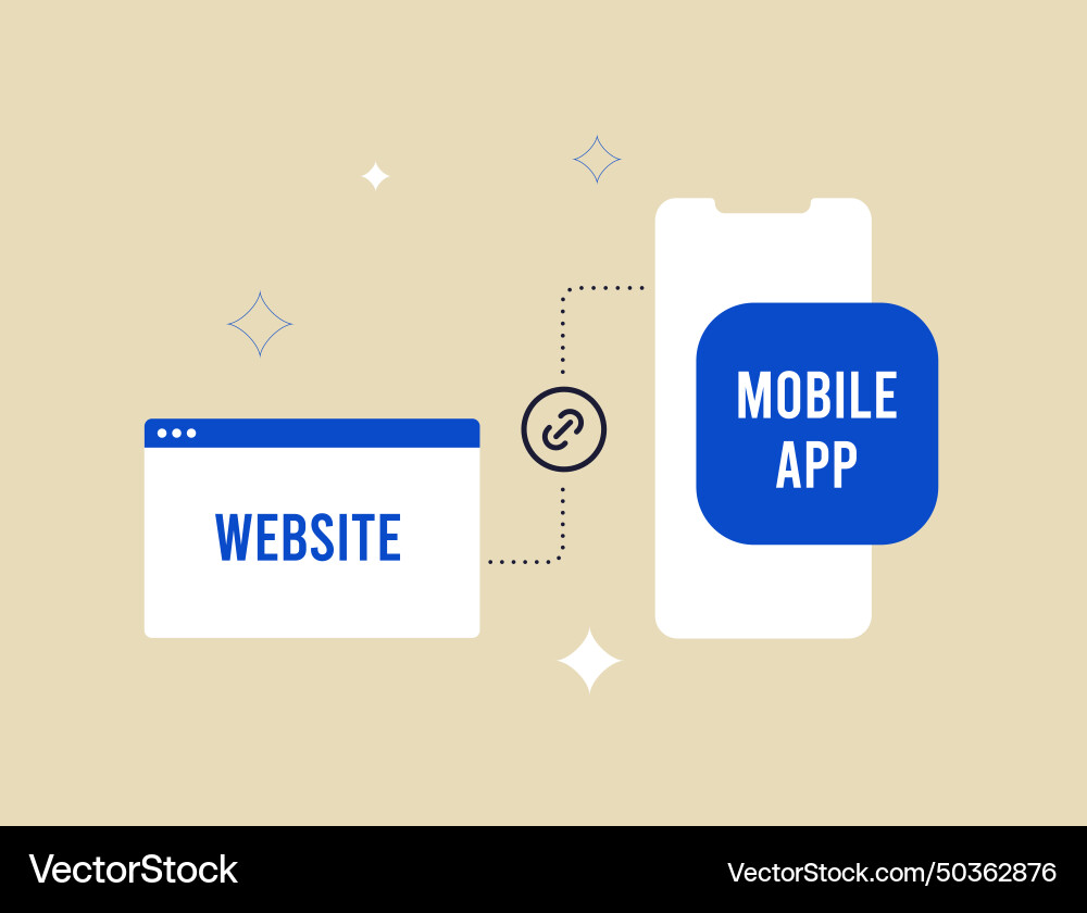 Universal links seamlessly navigate users Universal links seamlessly navigate users vector image