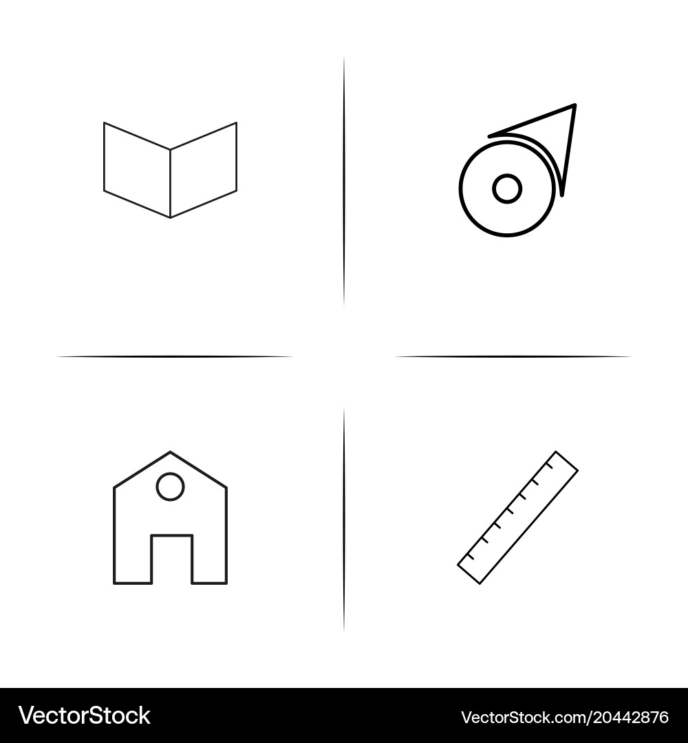 Web and text simple linear icon setsimple outline Vector Image