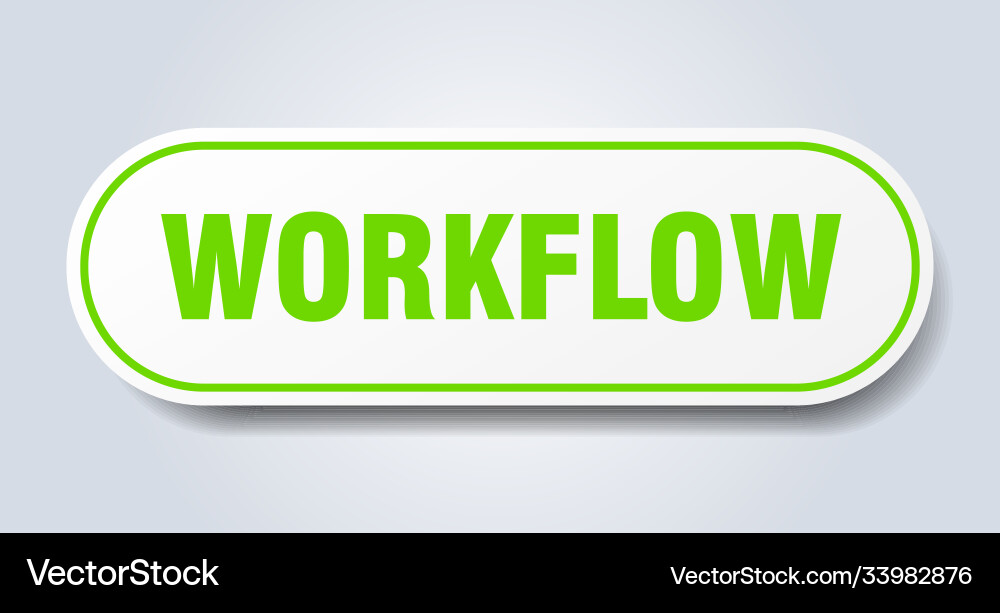 Workflow sign rounded isolated button white Vector Image