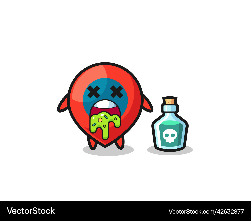 An location symbol character vomiting due Vector Image