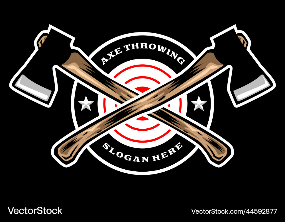 Axe Throwing Target Badge vector image