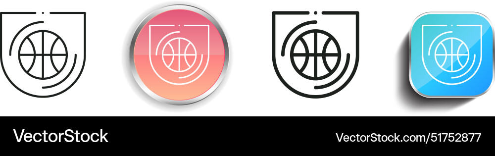 Basketball icon thin linear regular and button vector image