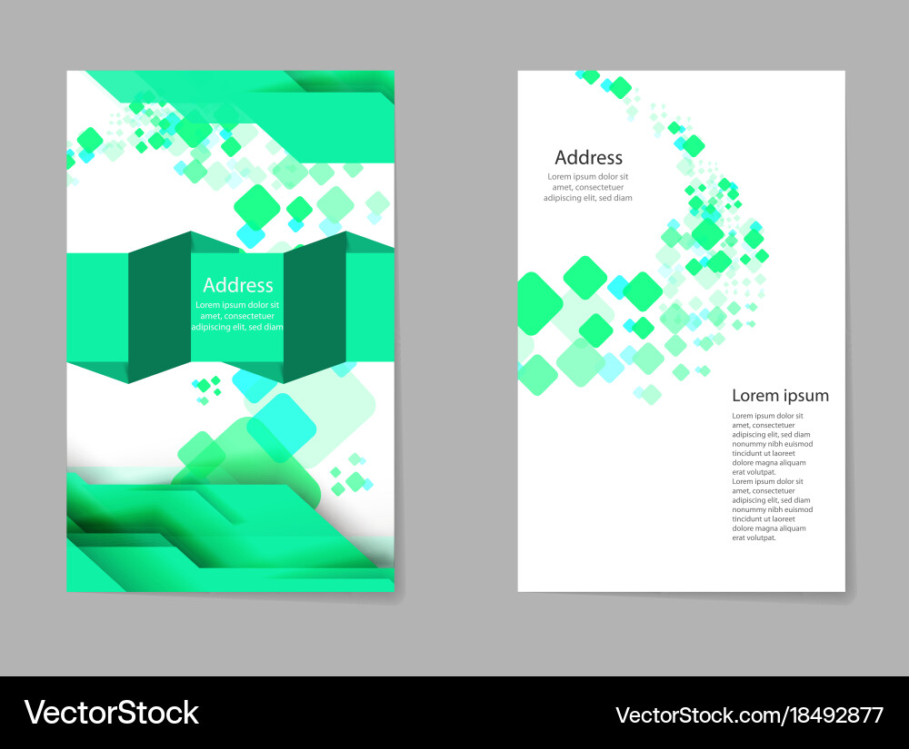 Brochure template design with cubes and abstract Vector Image