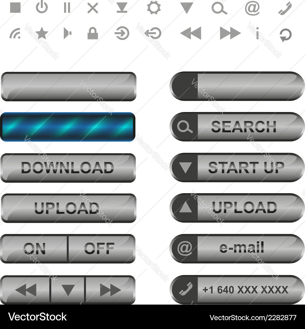 Buttons and icons for web vector image