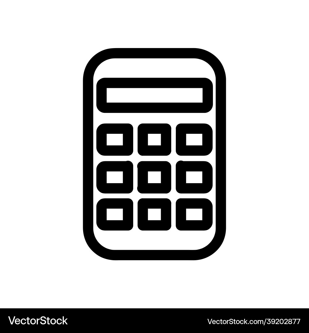 Calculator line icon isolated simple Vector Image