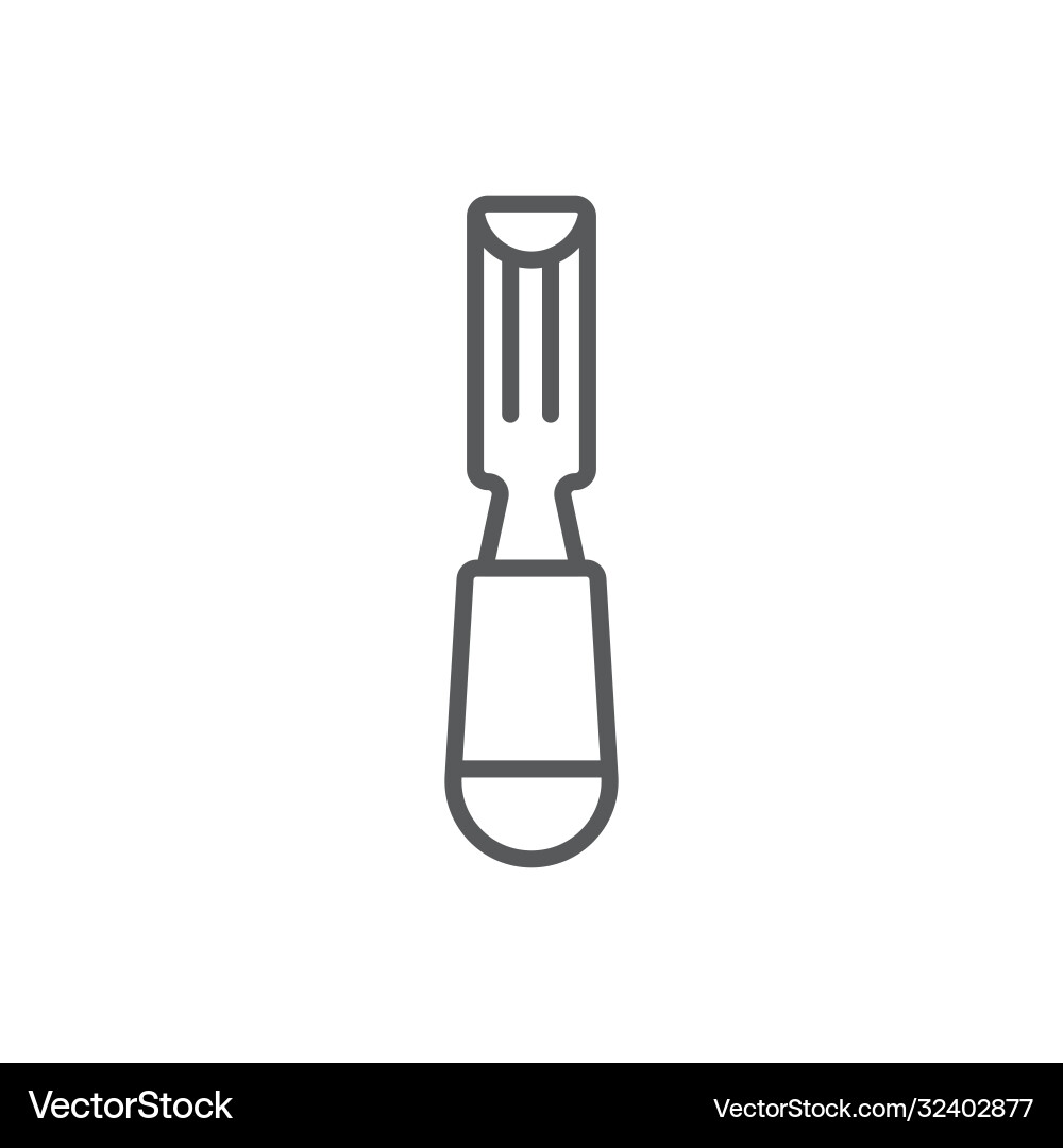 Carpenter chisel icon symbol isolated on white Carpenter chisel icon symbol isolated on white vector image