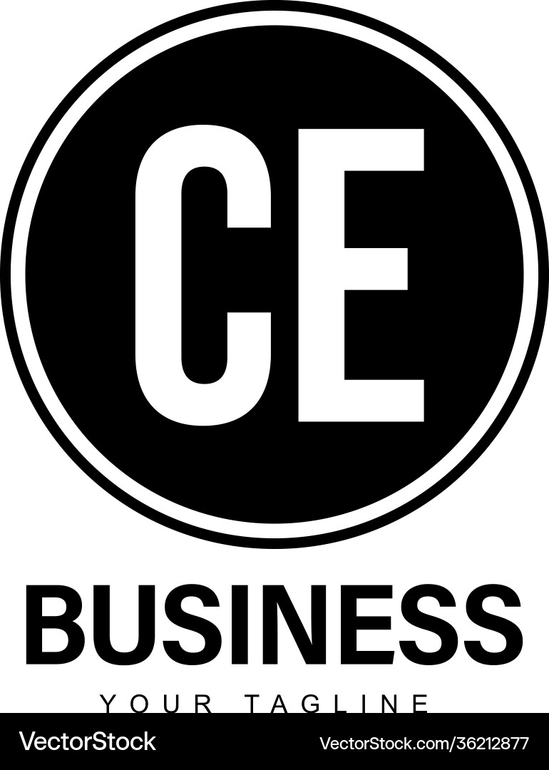 Ce initial a logo design with abstract style vector image