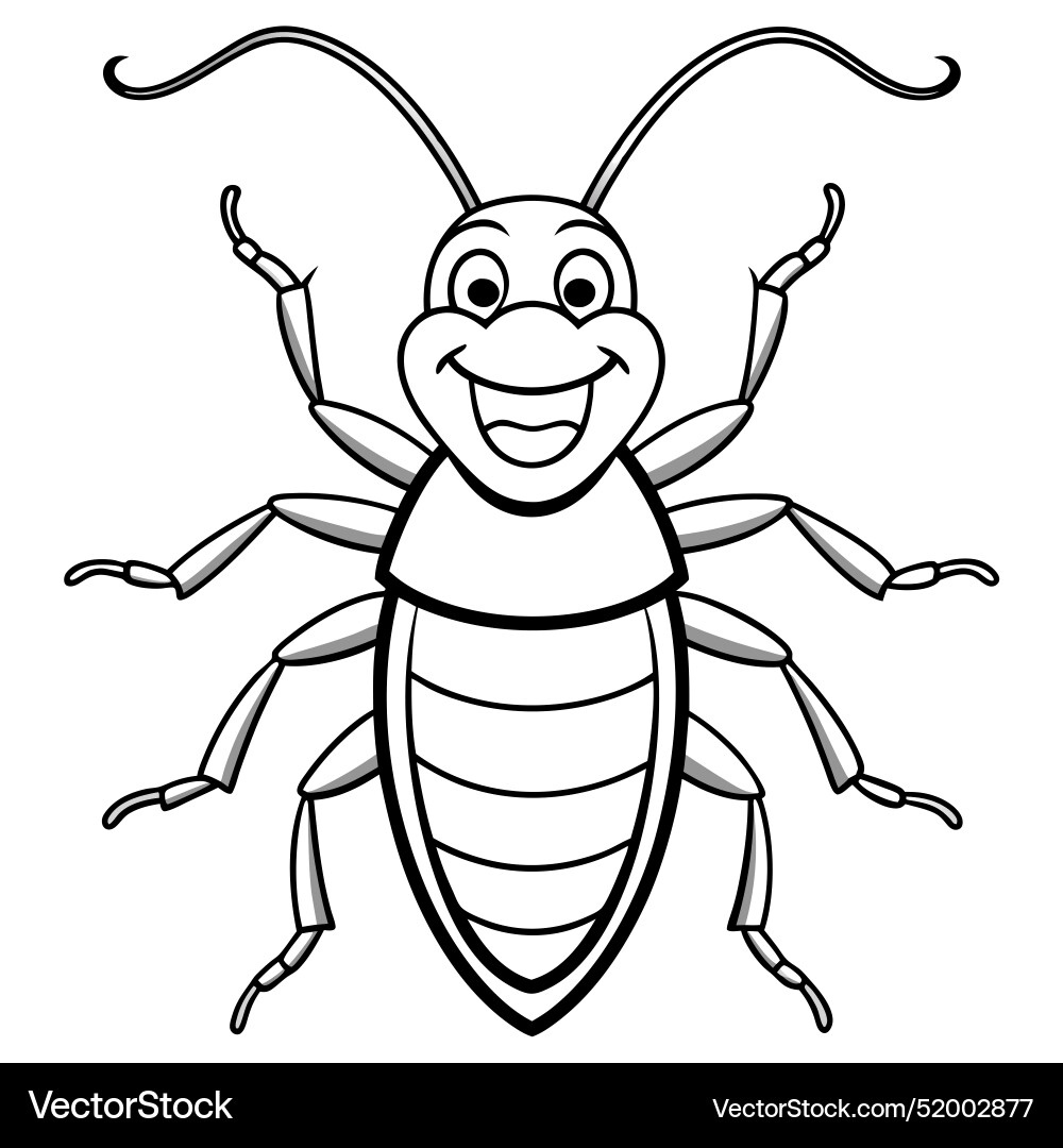 Cockroach bug smiles icon vector image