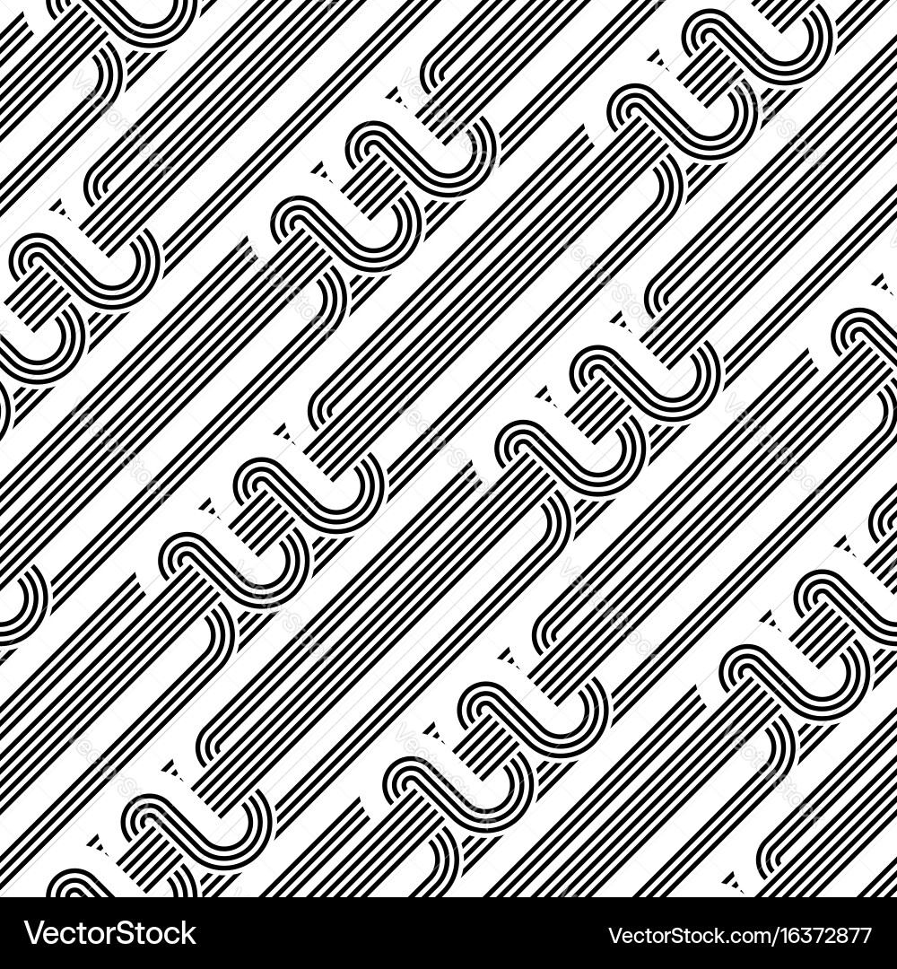 Design seamless monochrome waving pattern vector image