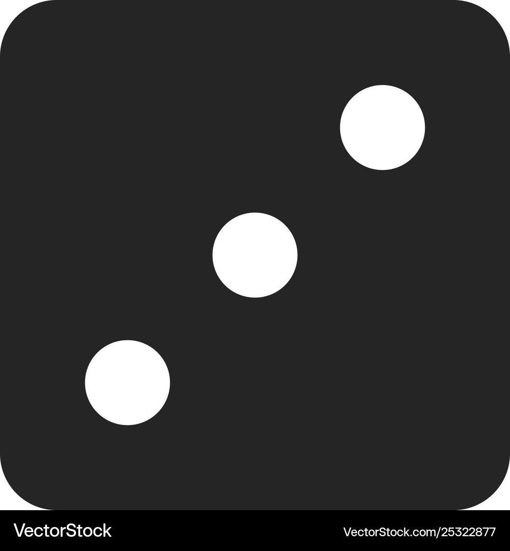 Dice number three icon vector image