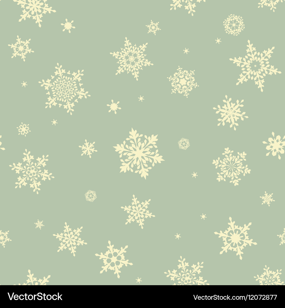 Gold Snowflake Seamless Pattern vector image