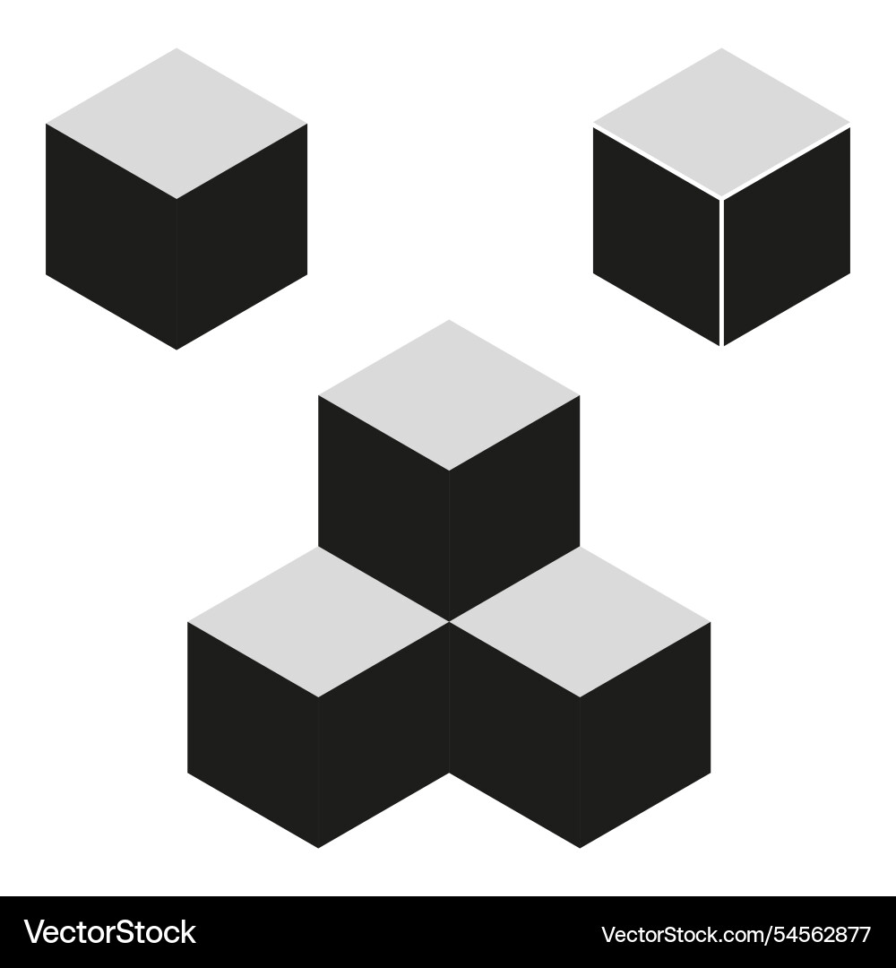 Isometric cube pattern geometric 3d shape modern vector image