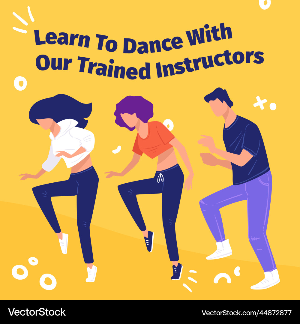 Learn to dance with our trained instructors vector image