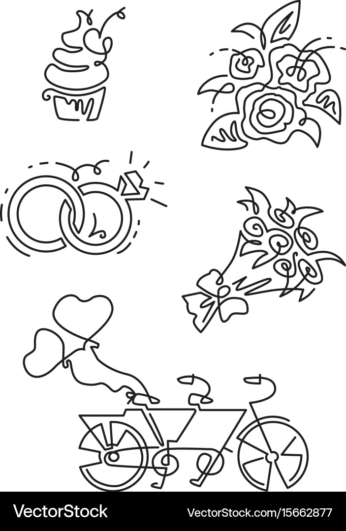 Line icons set includes Vector Image