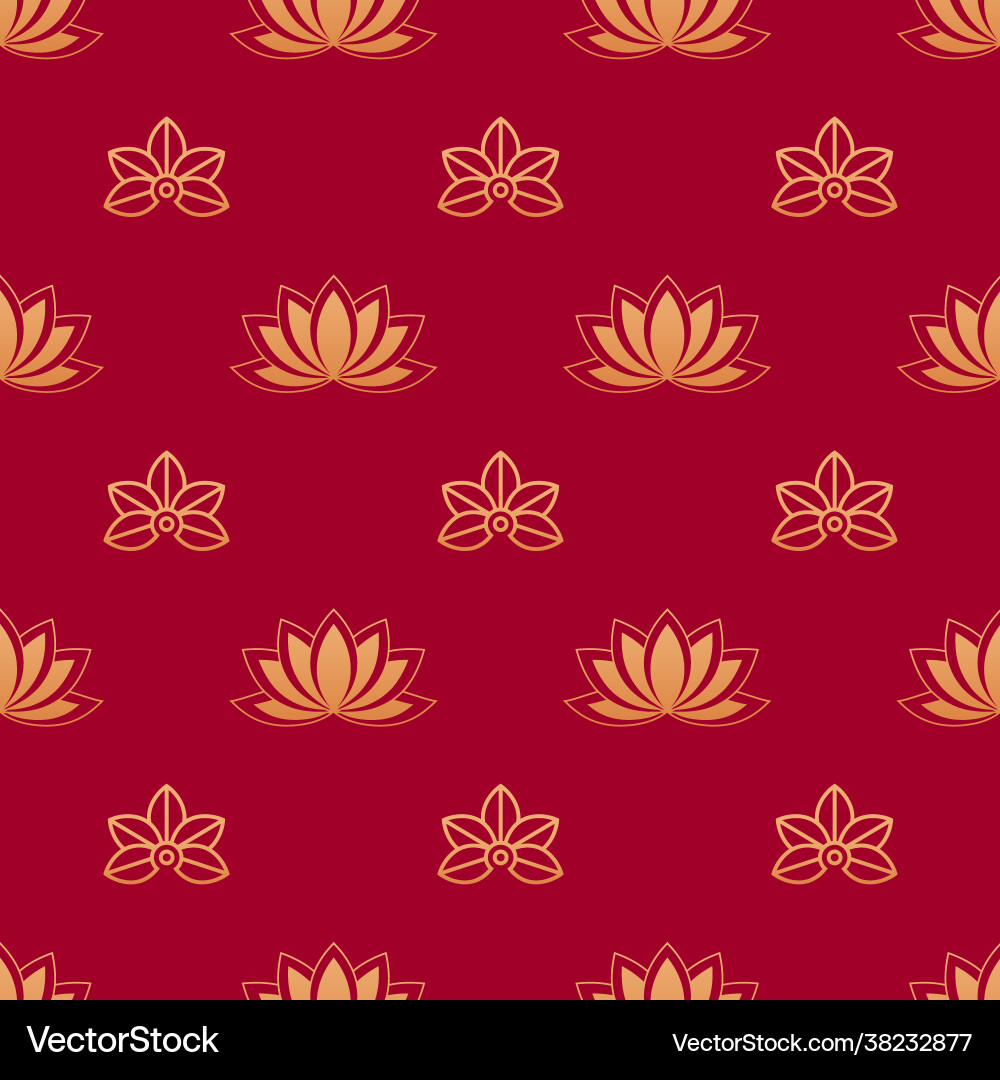 Lotus chinese floral seamless pattern with flowers Lotus chinese floral seamless pattern with flowers vector image