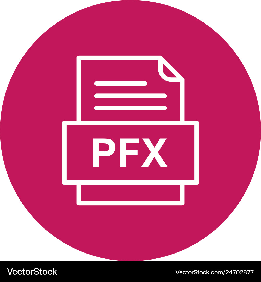 Pfx file document icon Vector Image