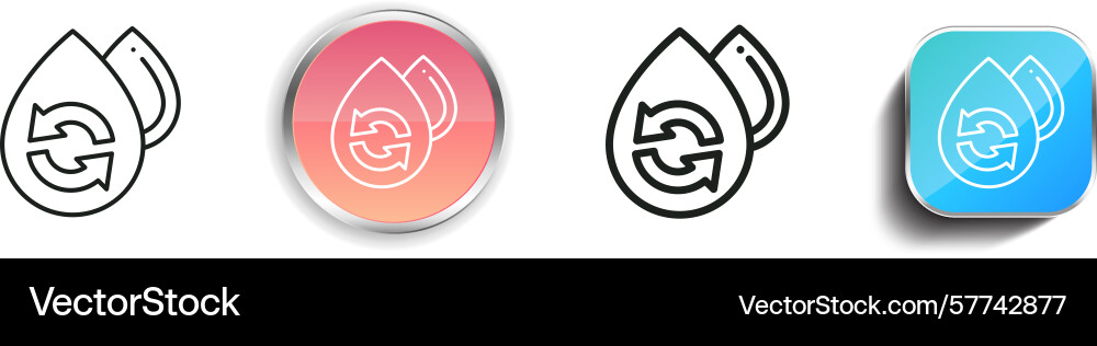 Renewable icon thin linear regular and button vector image