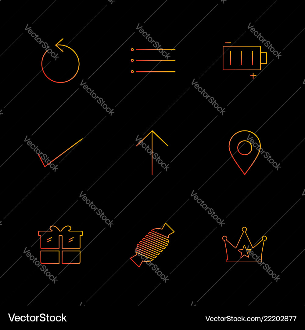 Reset menu battery user interface icons vector image