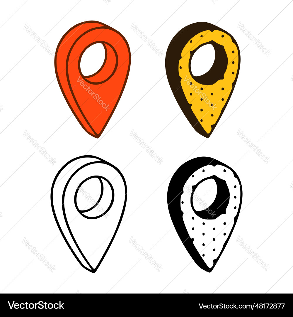 Set of location pins in different styles isolated vector image