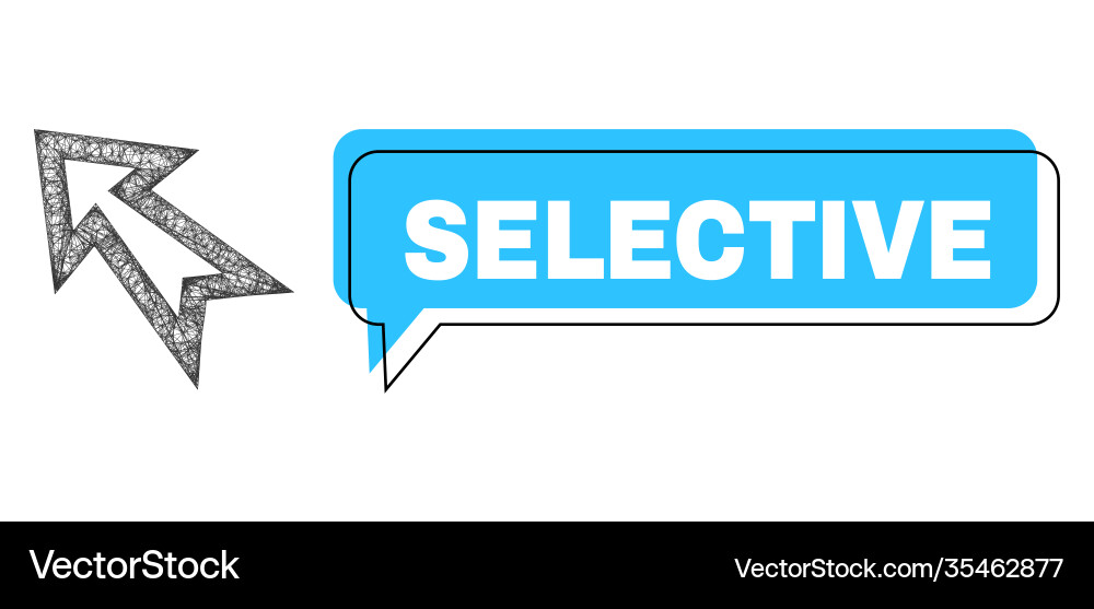 Shifted selective chat bubble and net mesh arrow Shifted selective chat bubble and net mesh arrow vector image