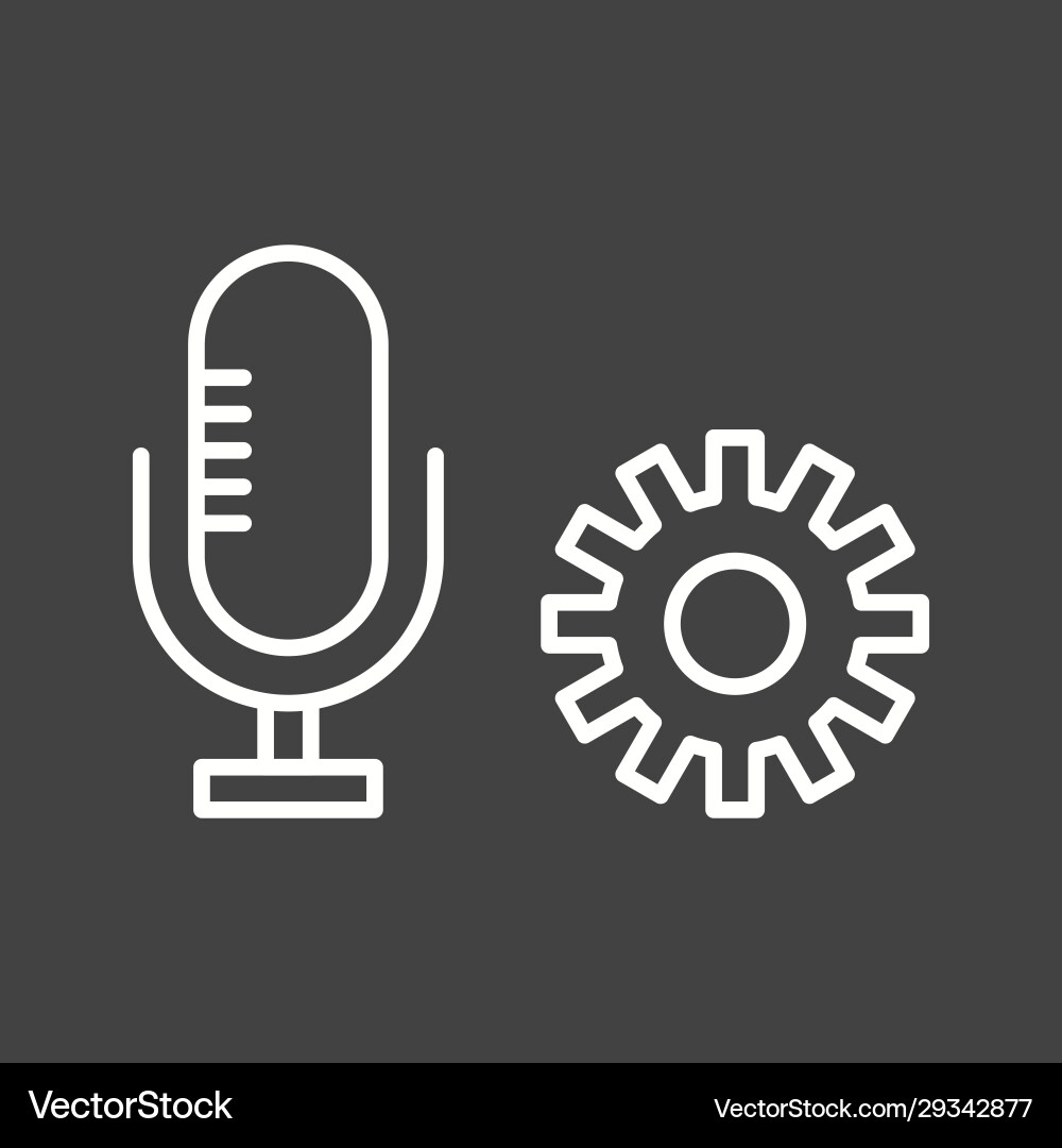 Unique microphone setting line icon Vector Image