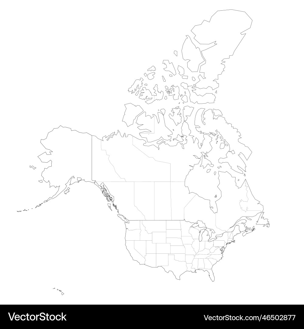 United states and canada political map United states and canada political map vector image