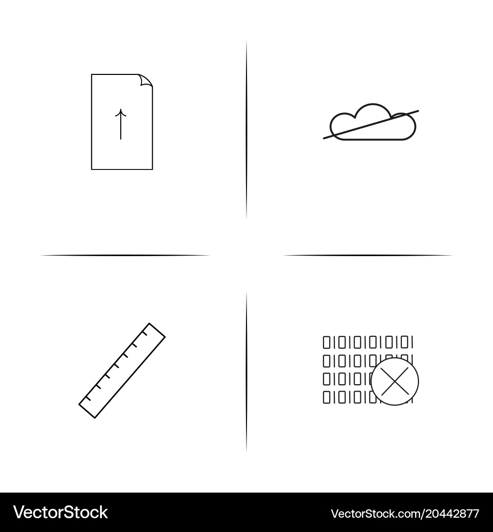 Web and text simple linear icon setsimple outline vector image