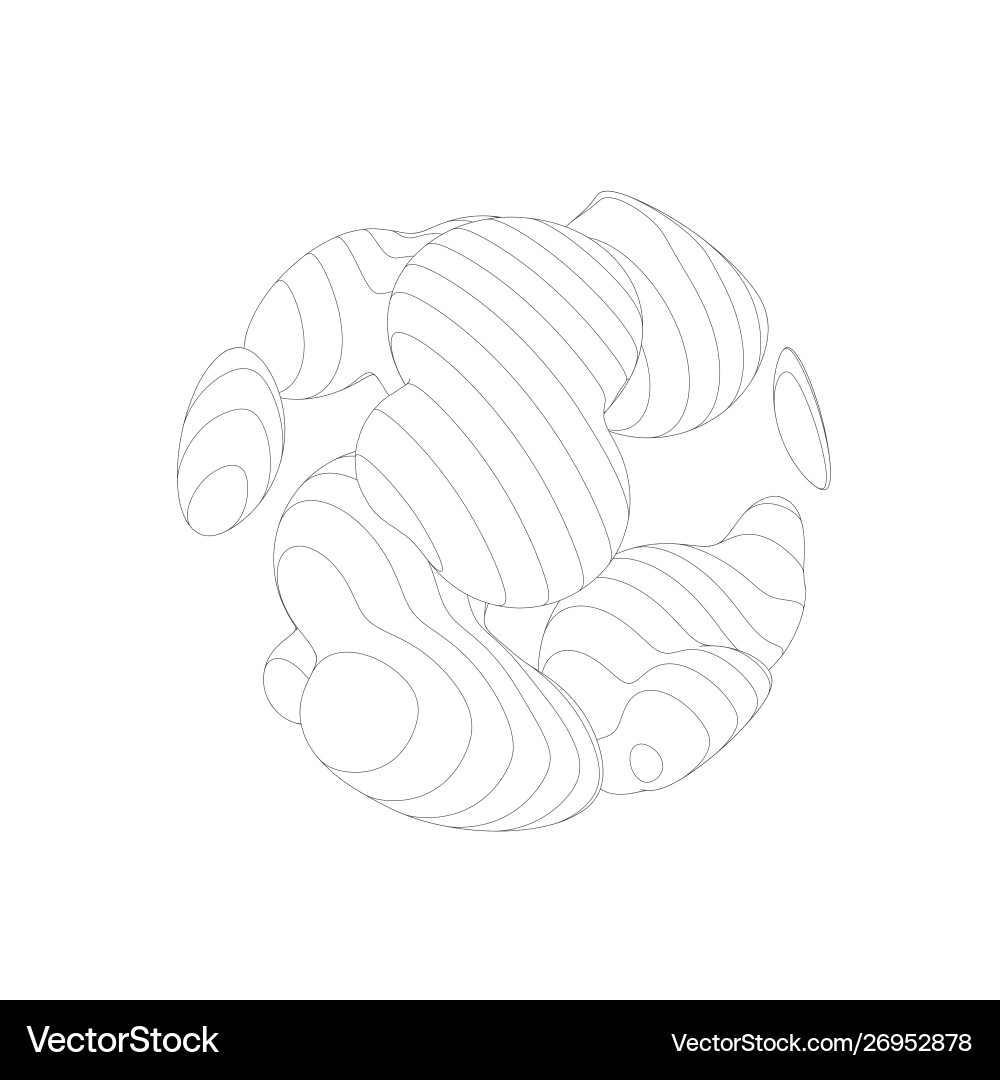 Abstract 3D Mesh Network vector image