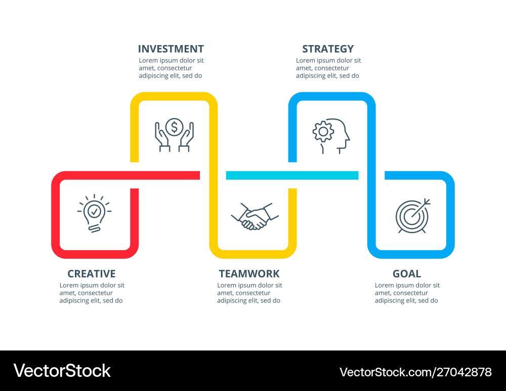 Abstract Timeline with Five Steps Vector Image