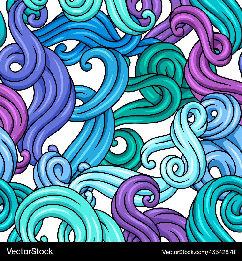 Abstract Wave Pattern - Swirls & Curls vector image