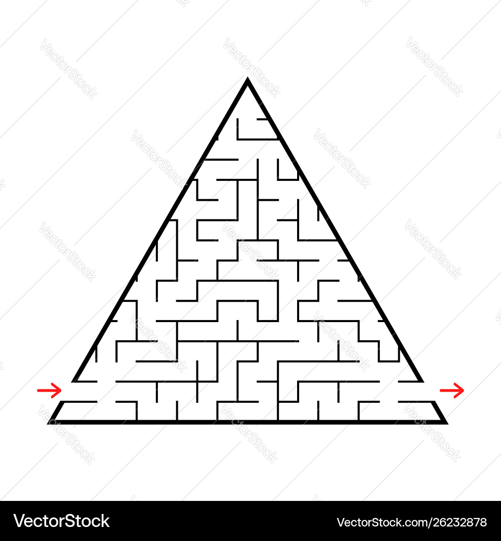 An abstract triangular labyrinth with entrance An abstract triangular labyrinth with entrance vector image