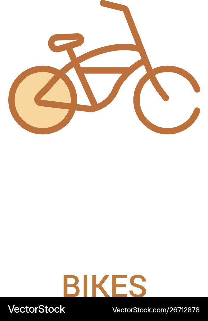 Bikes concept 2 colored icon simple line element Bikes concept 2 colored icon simple line element vector image