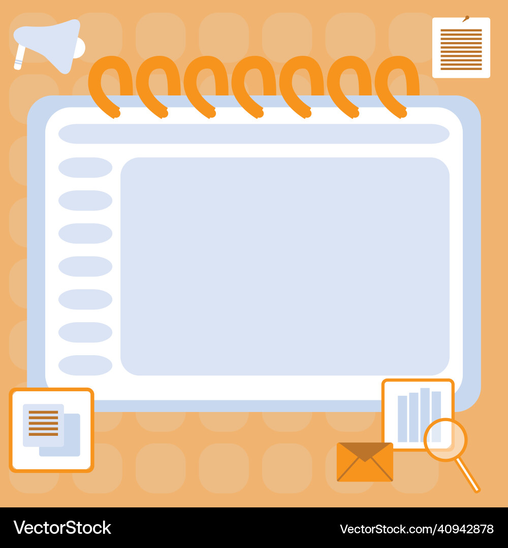 Blank opened spiral notebook with a calculator Vector Image