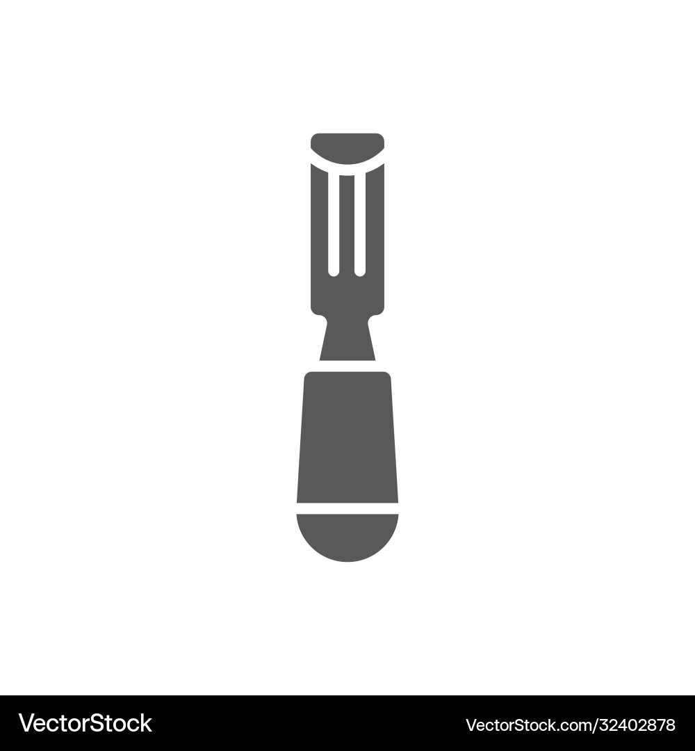 Carpenter chisel icon symbol isolated on white vector image