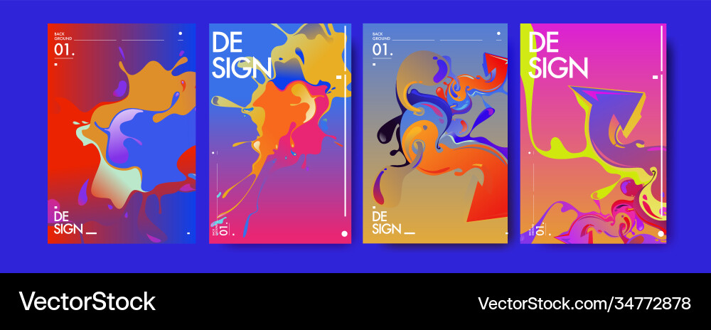 Colorful abstract fluid gradient pattern vector image
