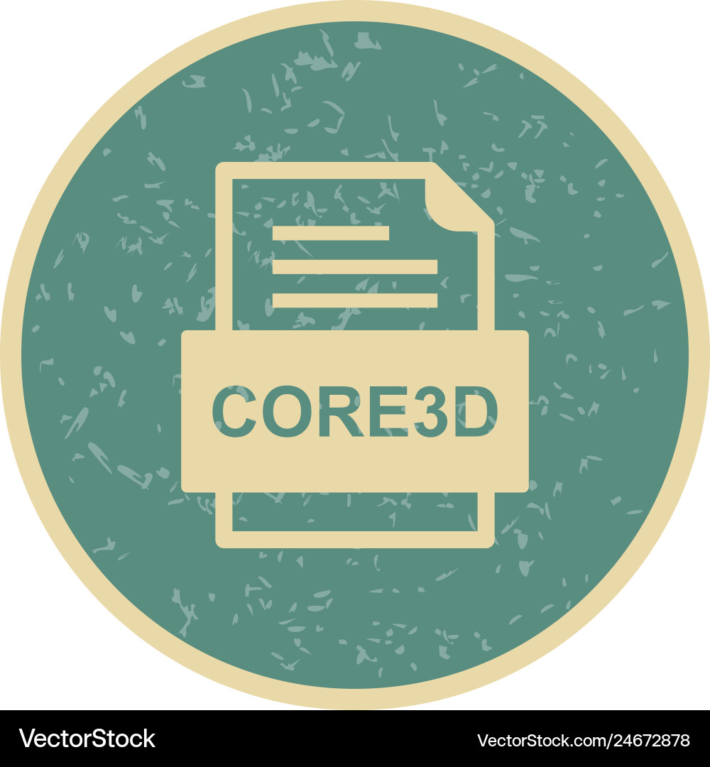 Core3d file document icon Vector Image