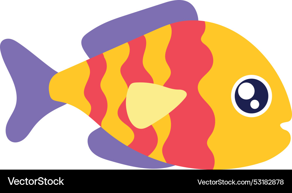 Cute fish cartoon isolated Royalty Free Vector Image