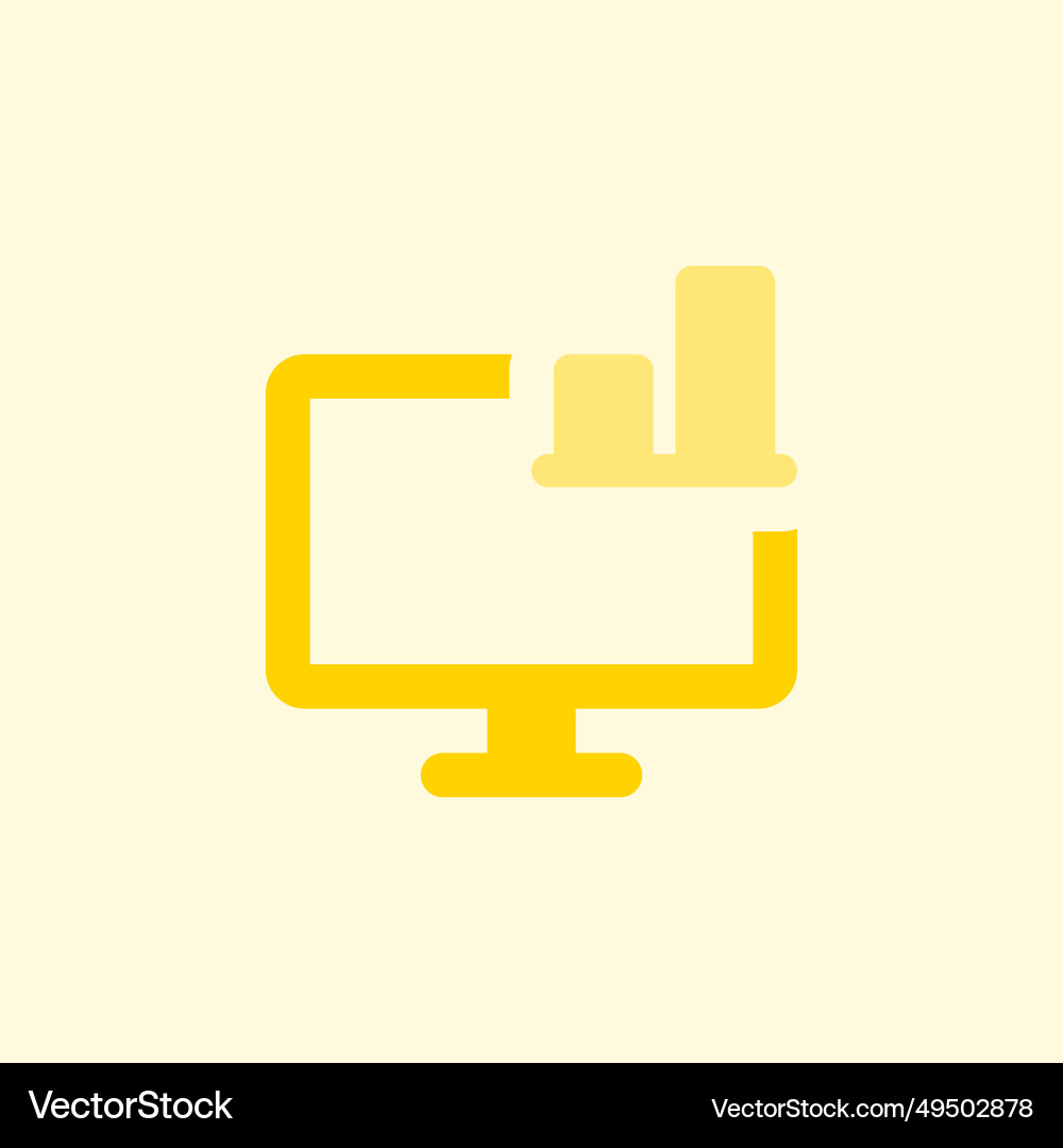 Data visualization on screen with a bar chart vector image