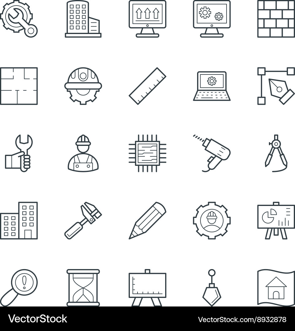 Engineering Icon Set Vector Image