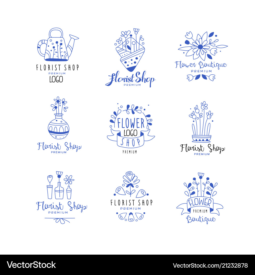 Florist Shop Logo Premium-Set Blume Boutique Florist Shop Logo Premium-Set Blume Boutique vektorbild